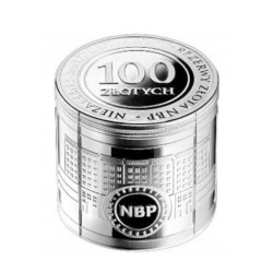 100 zł Niezależny bank centralny, rezerwy złota NBP - Kształt cylindryczny