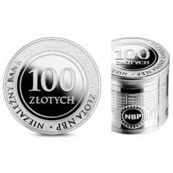100 zł Niezależny bank centralny, rezerwy złota NBP - Kształt cylindryczny